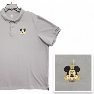 Walt Disney World 50th‎ Anniversary Embroidered Mickey Polo Shirt Mens XXL Gray